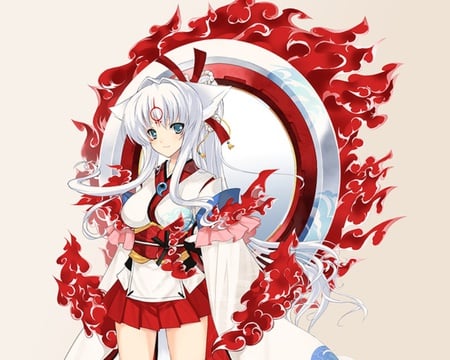 Flaming Wheel - sexy, girl, hot, female, anime girl, white, red, anime, cute