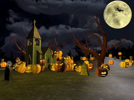 Merry halloween pumpkins - fall, witch, halloween, pumkins