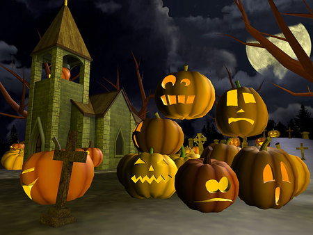 Halloween pumpkins - fall, halloween, pumpkins, scary