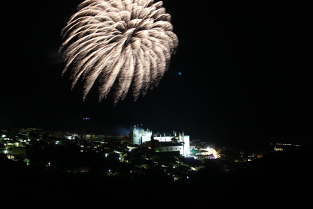 Fireworks in Guadalupe - monastery, night, spectacular, fireworks, guadalupe