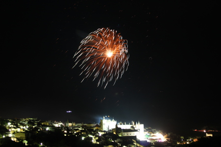 Fireworks in Guadalupe - monastery, night, spectacular, fireworks, guadalupe