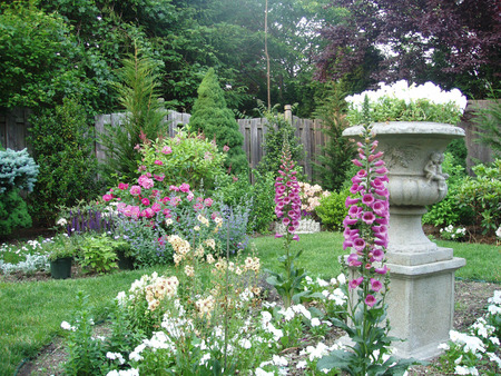 Antique Garden - flowers, garden, spring, beautiful