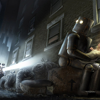 robot protecting baby