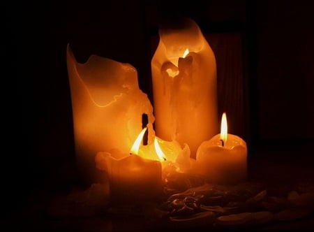 Burning Candles - flame, candles, light, wax