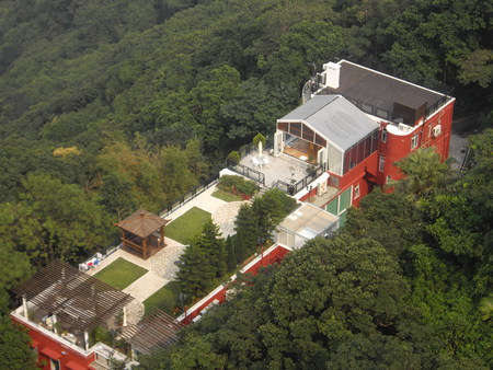 house in the forest - greenery, tree, house, mountain