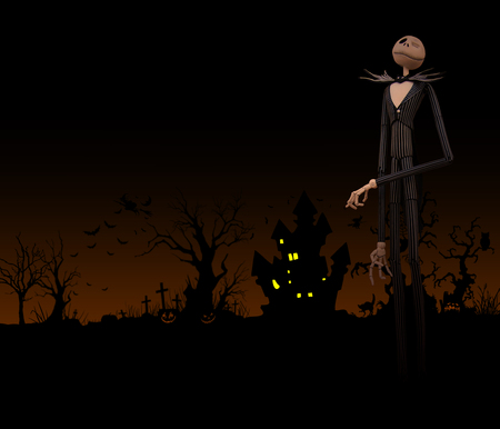 Nightmare Before Christmas - bats, trees, cat, mskycarmen, sunset, witch, halloween, dark, jack