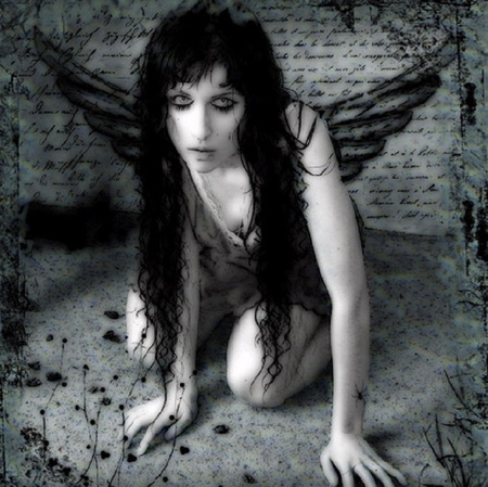 Goth Angel - girl, goth, angel, dark