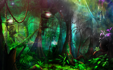 Scifi Jungle - scifi, jungle, fantasy, trees