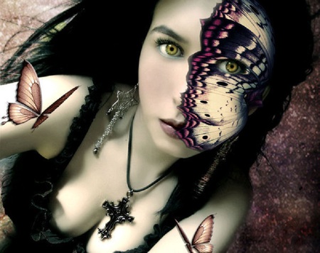 Butterfly Girl - girl, fantasy, cg, butterflies