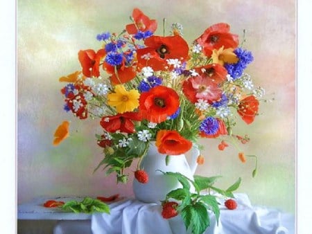 Cherry & Bright - boquet, pretty, petals, flowers, poppies, lovely