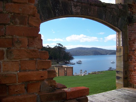 Port Arthur - mountain, sea, scene, boat