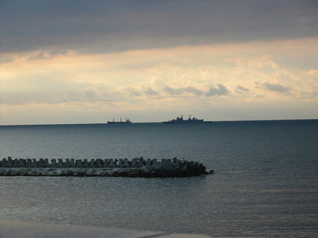 Black Sea - water, sunset, sea, peace