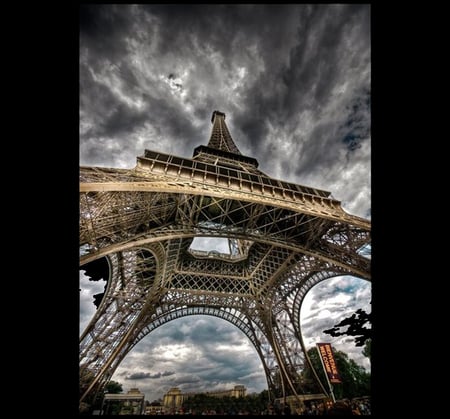 Eiffel Tower - eiffel, sky, cool, hot, france, clouds, towers, monuments