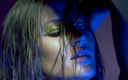 Under the Blue  Light - face, people, beautiful, stunning, makeup, model