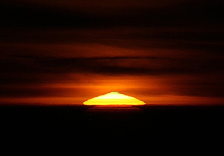 Green Flash - sunset, end, nature, dark