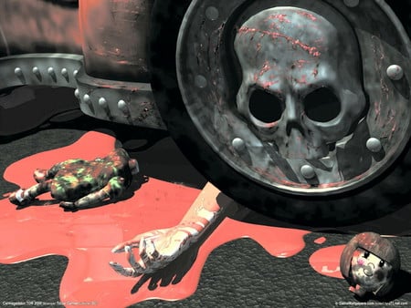 Carmageddon - blood, fantasy, armageddon, car, steel, bodyparts