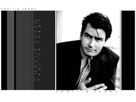 Charlie Sheen - actor, people, movies, series tv, black and white