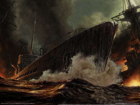 Battle of the Atlantic - silent hunter, hd, ship, ocean, adventure, video game, sea