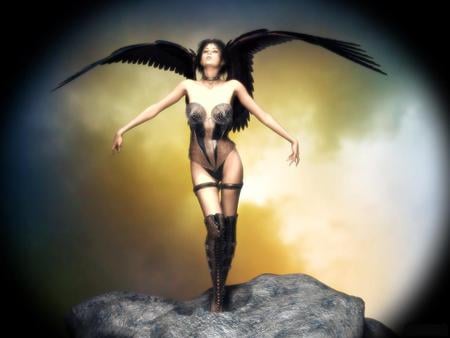 Cg Angel - abstract, angel, female, 3d, wings, cg, babe