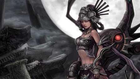 DARK PRINCESS - women, fighter, abstract, game, anime, girl, angel, dream, dark, fantasy, fairy, princess, 3d, art, video game