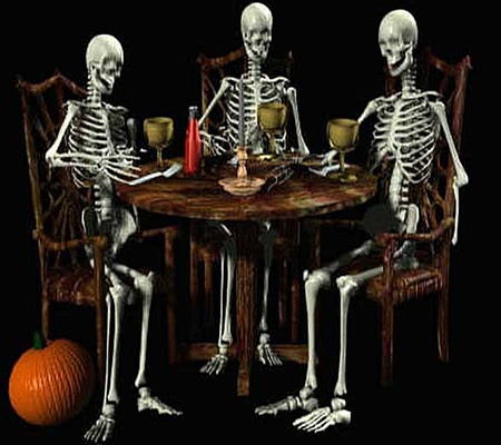 Celebrating Skeletons~ - halloween, celebrating, all hallows eve, skeletons