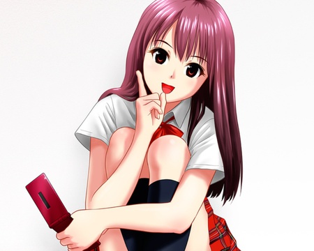 Cute Girl - anime, handphone, anime girl, female, hot, girl, cellphone, sweet, white, cute, nice, sexy