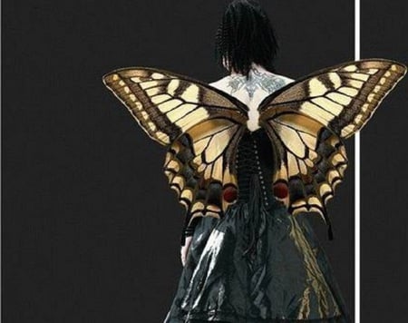 Metamorphosis - wings, butterfly, girl, fantasy