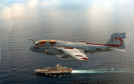 carrier - clouds, water, carrier, ship, boat, wet, plane, aircraft, sky