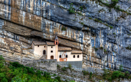 The Hermitage of St Columban - trees, beautiful, architecture, cliffside, hermitage