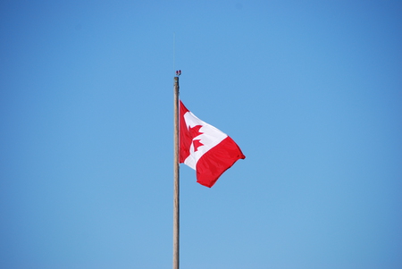 Canadian Flag Pole - waving flag, vancouver, flag, canada, leaf, pole