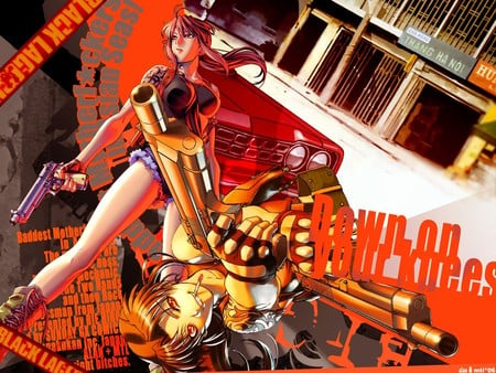 Black Lagoon - orange, black lagoon, weapon, revi