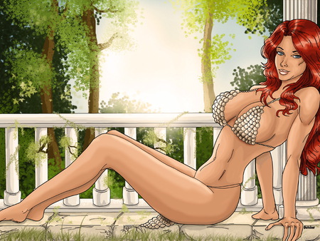 A_relaxed_Red_Sonja