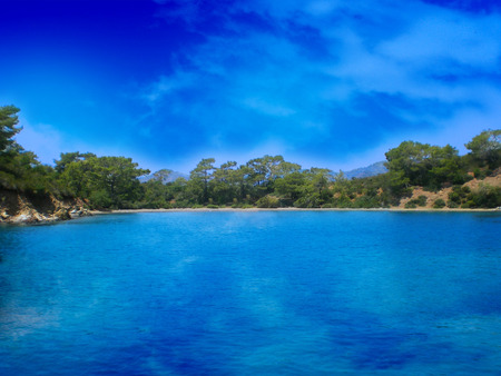 Dead sea (Oludeniz) Turkey - oceans, blue, fethiye, landscape, sea, turkey, oludeniz, nature, canyons, green, dead, lakes