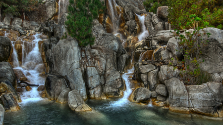 rocks in a mountain - nature, abstract, cg, rocks