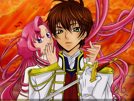 The last whisper - princess, suzaku, pink hair, knight, code geass, euphemia