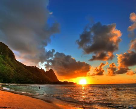 sunsets - landscape, sunsets, nature, beach