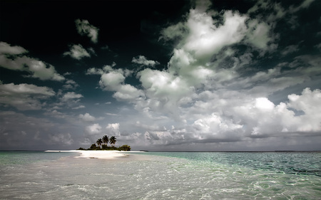 Deserted Island II - sky, beach, islands, wallpaper, nature, clouds, island, sea, new