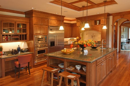 Luxury Kitchen - house, luxury, wood, kitchen, architecture