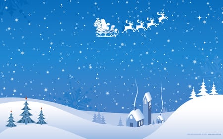 Vector Christmas - simple, 3d, hd, vector, slaze, blue, christmas, snow