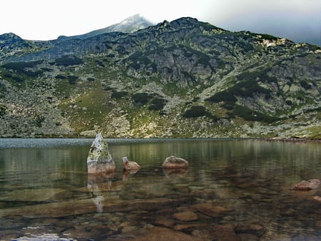 Retezat,Romania - clear, lake, fog, mountain