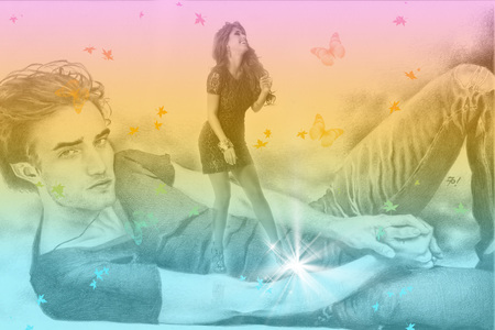 Anahi y Robert - robert, anahi, wallpaper, blue