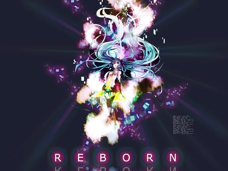 Reborn - miku, hatsune, cute, beautiful, vocaloids, reborn, colorful, blue hair, pretty, cool, beauty, awesome, vocaloid, anime, blue, nice, blue eyes, hatsune miku