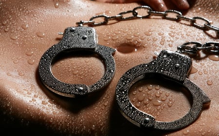 Would you handcuffed? - pretty, female, peopla, other, drop, handcuffed, water, belly, beautiful, photography, girl, drops, beauty, cool, sweet, woman, sexy