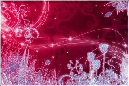 Crystal flower red - red, flower, fantasy, 3d, abstract, crystal