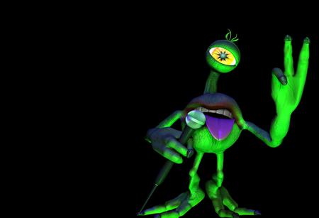 Alien Song - alien, green, funny, 3d