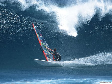 Windsurfing Thrill - ocean, board, sails, neil pryde, waves