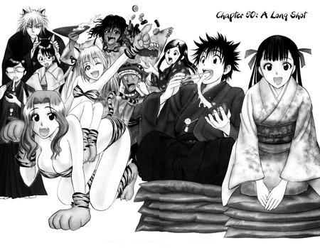 cage of eden  party - white, black, cat, anime, manga