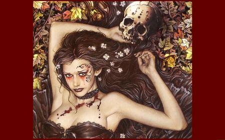 Victoria Frances-vampire with skull