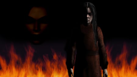 FEAR Custom - alma, face, dark, game, horror, fear, black, fire