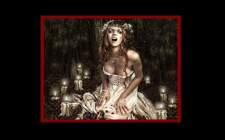 Victoria Frances Vampire - victoria frances, blood, art, vampire